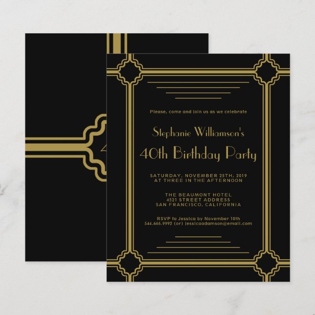 Budget Art Deco jedes Alter Geburtstagspartei (Vorne/Hinten)