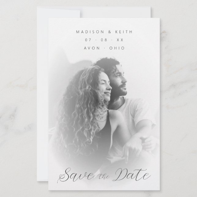 Budget Ausgereifte B&W Minimalistische Foto Hochze (Vorderseite)