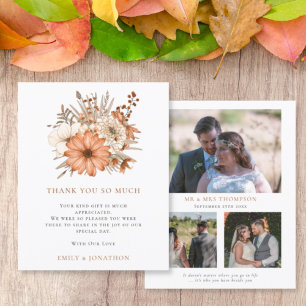 BUDGET Autumn Florals Quote Wedding 3 Photo Thanks
