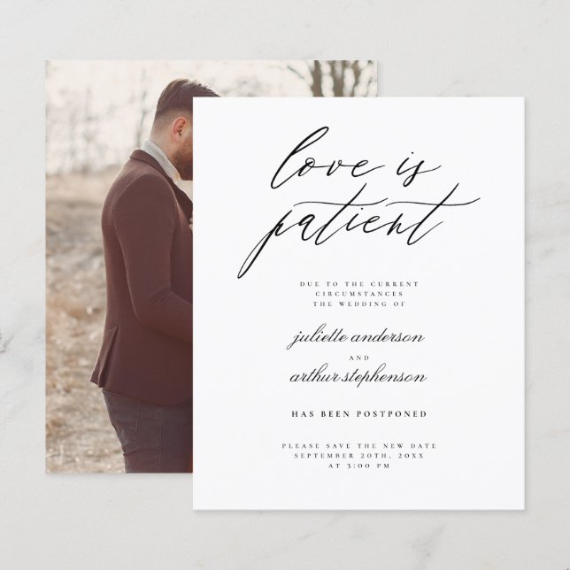 Budget B&W Liebe ist Geduld Hochzeitaufschub (Vorne/Hinten)