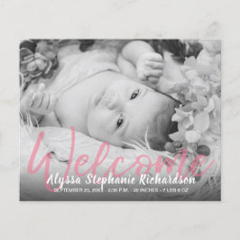 Budget B&W Pink Begrüßung Ankündigung Flyer