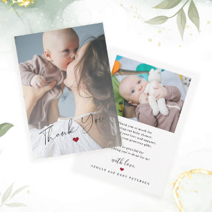 Budget Baby 2 Fotos einfaches Skript Danke Mitteilungskarte