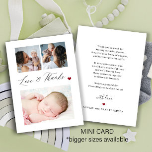 Budget-Baby-3-Foto-Collage elegante Danke Mitteilungskarte