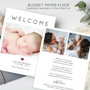 Budget Baby Begrüßungsfoto Geburtsanzeige Flyer