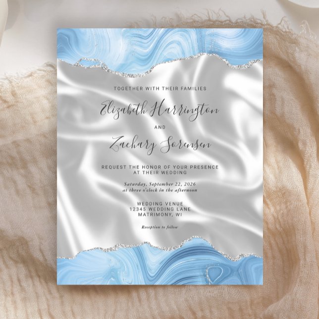 Budget Baby Blue Silver Agate White Silk Wedding (Von Creator hochgeladen)