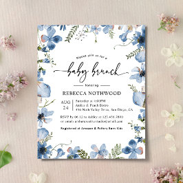 Budget Baby Blue Wildblume Baby Brunch Einladung