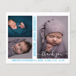 Budget Baby Boy Foto Collage Geburtsankündigung