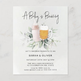 Budget Baby Brewing Greenery Girl Baby Shower Flyer