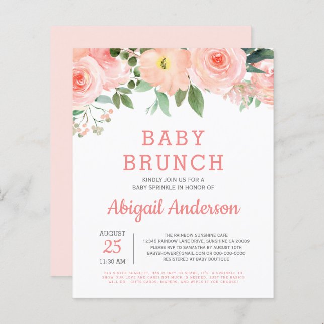 Budget Baby Brunch Wasserfarbe Blumenladen (Vorne/Hinten)