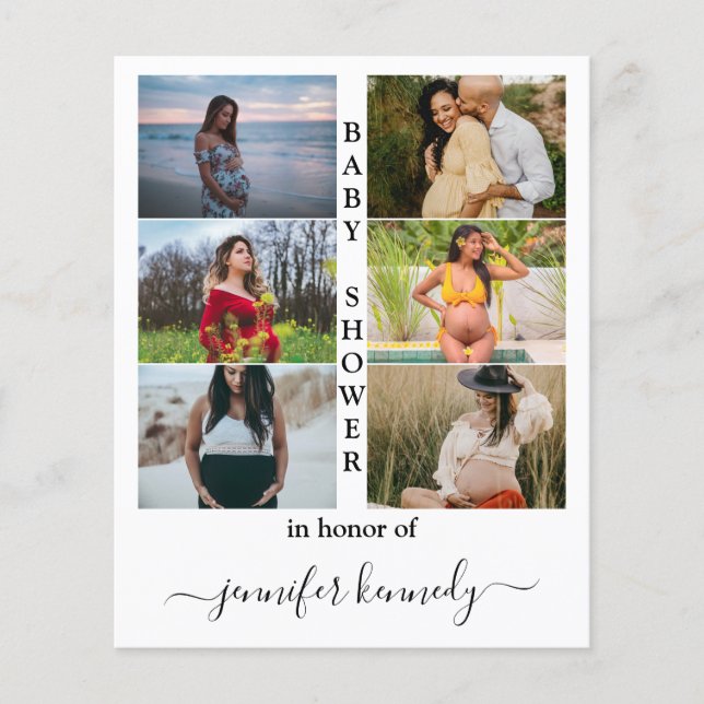 Budget Baby Dusche 6 Fotocollage Typografie Niedli (Vorderseite)