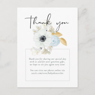 BUDGET Baby Dusche Blue Anemone Postkarte