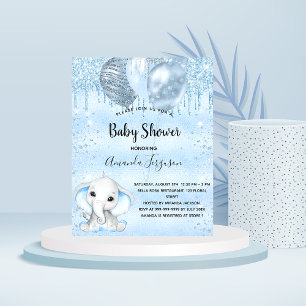 Budget Baby Dusche Blue Elefant Junge Einladung