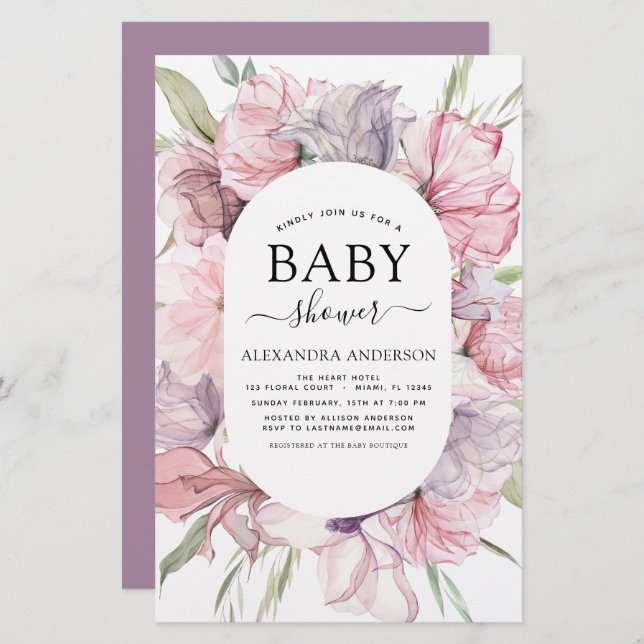 Budget Baby Dusche Boho Dusty Pink Lila (Vorne/Hinten)