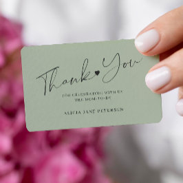 Budget Baby Dusche Drehbuch grün danke Mitteilungskarte