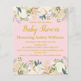 Budget Baby Dusche Einladung Blush Pink Girl Gold