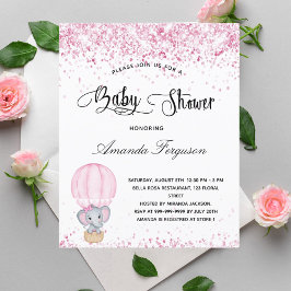 Budget Baby Dusche Elefantenmädchen rot-weiß