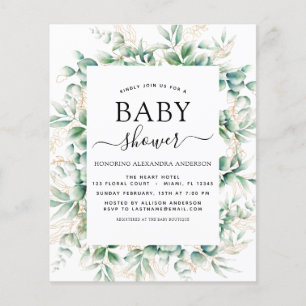 Budget Baby Dusche Eukalyptus Botanical Geometric