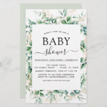 Budget Baby Dusche Eukalyptus Botanical Geometric