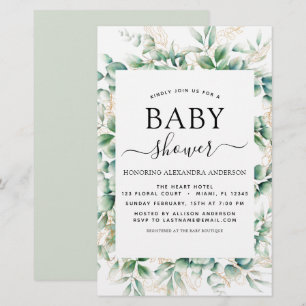 Budget Baby Dusche Eukalyptus Botanical Geometric