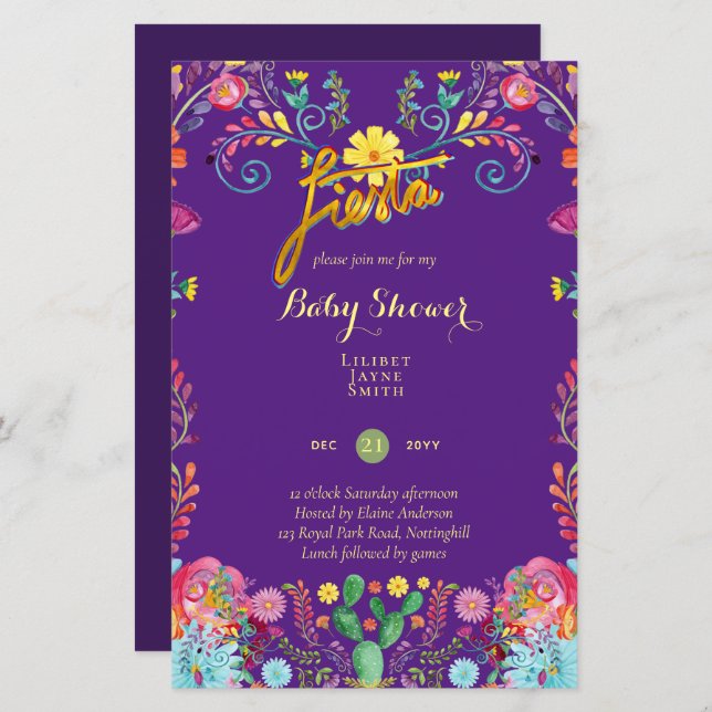 Budget Baby Dusche große Blüte - Farbe bearbeiten (Vorne/Hinten)