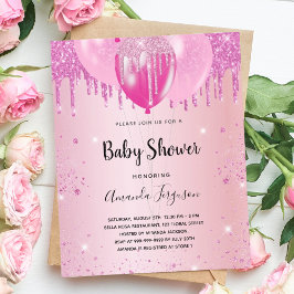 Budget Baby Dusche Mädchen rosa Glitzer Ballons