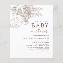 Budget Baby Dusche Minimalistisch Pampas Grass Boh Flyer