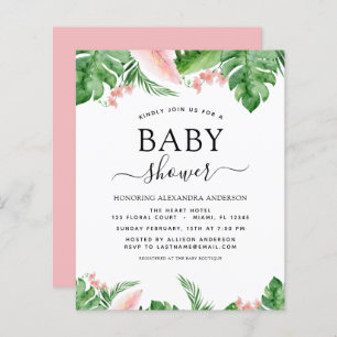 Budget Baby Dusche Tropical Palm Floral Wasserfarb