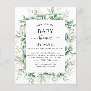 Budget Baby Dusche von Mail Eucalyptus Geometric Flyer