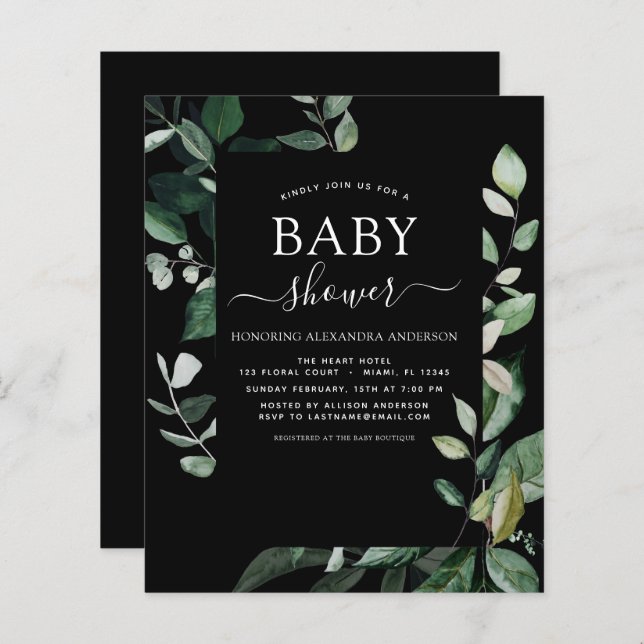Budget Baby Duwer Black Greenery Botanical (Vorne/Hinten)