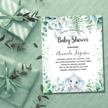 Budget Baby Duwer Elefant Eukalyptus Einladung