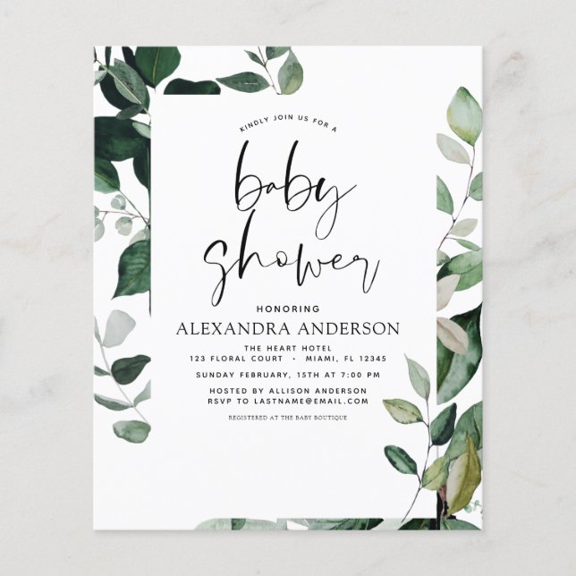 Budget Baby Duwer Greenery Botanical Flyer (Vorne)