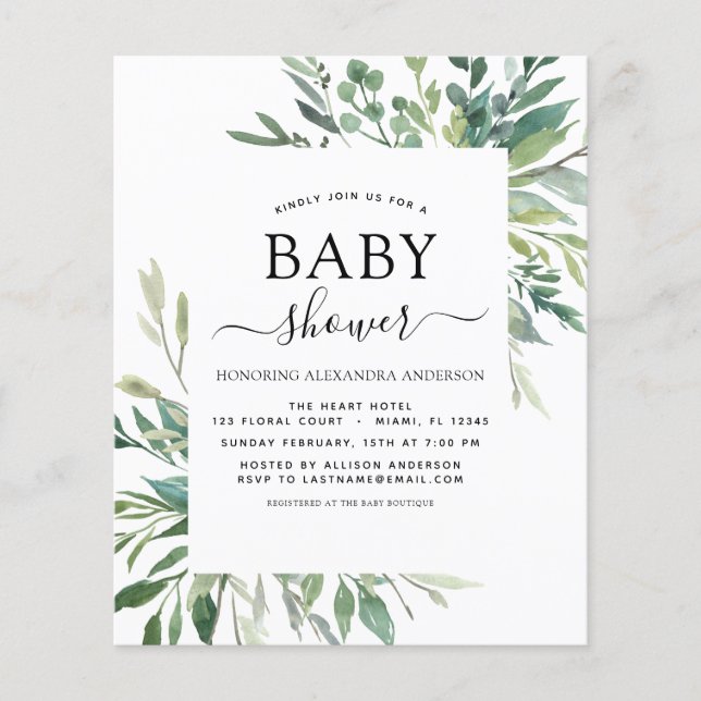 Budget Baby Duwer Greenery Botanical Flyer (Vorne)
