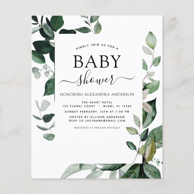 Budget Baby Duwer Greenery Botanical Flyer (Vorne)