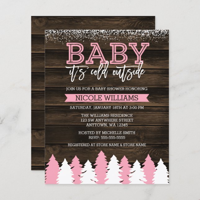 Budget Baby Es ist kalt Outside Snow GirlBaby Dusc (Vorne/Hinten)