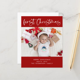 Budget Baby First Christmas Foto Kleine Flat Card