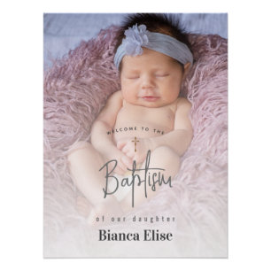Budget   Baby-Foto-Tauf-Willkommensschild Poster