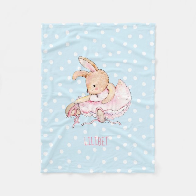BUDGET Baby Girls Geschenk genannt - Kaninchen Bal Fleecedecke (Vorderseite)