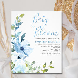 Budget Baby in Blauer Blauer Blütendusche Einladun Flyer
