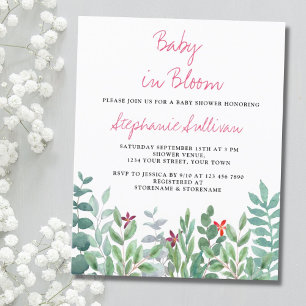 Budget Baby in Bloom Eucalyptus Baby Dusche Einlad