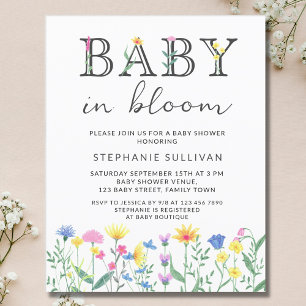 Budget Baby in Bloom Floral Baby Dusche einladen