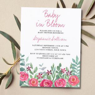 Budget Baby in Bloom Girl's Baby Shower Einladung
