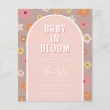 Budget Baby in Bloom Mädchen-Baby-Party-Einladung