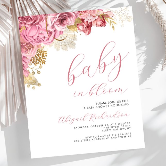 Budget Baby in Bloom Pink Floral Girls Babydusche (Von Creator hochgeladen)