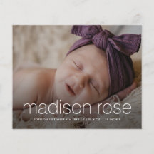 Budget Baby name 3 Foto Geburtsankündigung