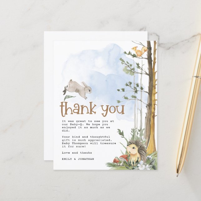 Budget Baby Q Backyard Babydusche Danke (Vorderseite/Rückseite Beispiel)