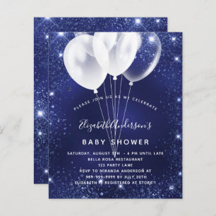 Budget Baby Shower blauen Ballon Einladung