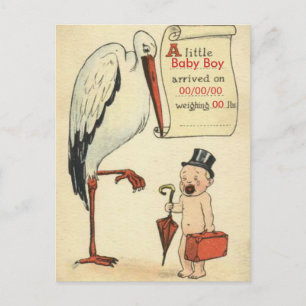 Budget BABY SHOWER Einladungsjunge Einladungspostkarte