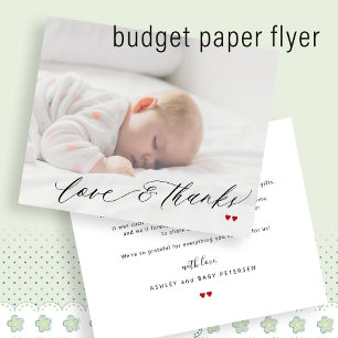 Budget Baby Shower Foto einfache Dankeskarten Flyer