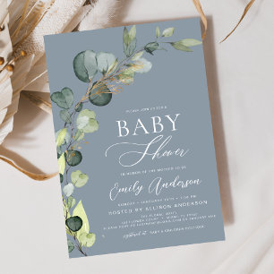 Budget Baby Shower Greenery Eucalyptus Einladungen
