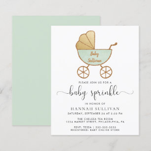 Budget Baby Sprinkle Minze Carriage Einladung